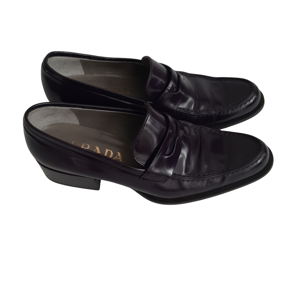 Prada Penny Loafers Eggplant Purple Size 6/36